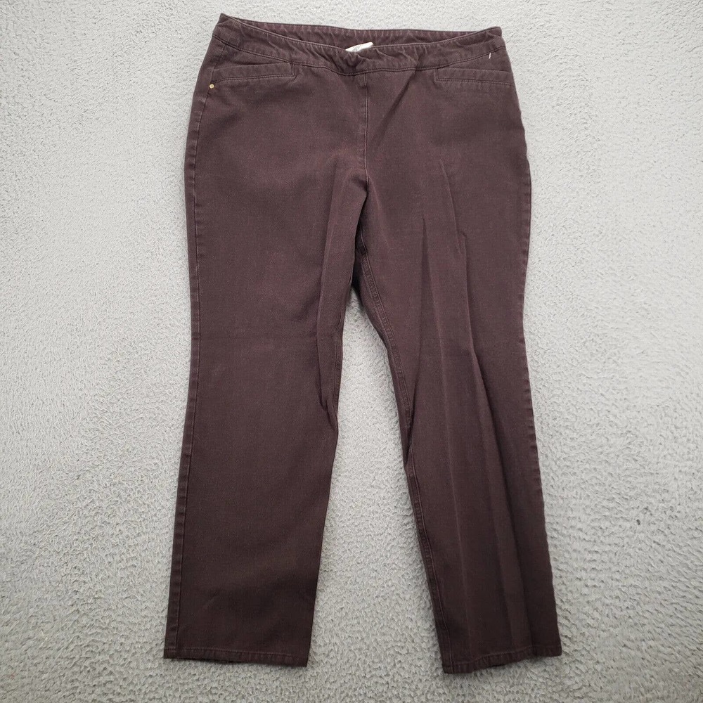 Chicos Pants Mens 2 US/12 Short Burgundy So Slimming Flat Front‎ Casual Pockets